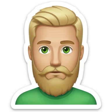 tech bro with beard 5 o clock shadow with more blonde hair, and bright green eyes. No mustache. Just a full beard. sticker