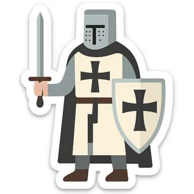 flat design style Teutonic knight sticker
