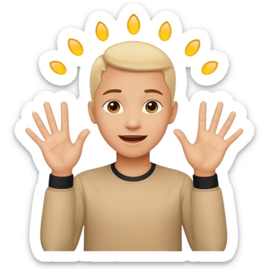 mám radost vyjádřeno rukama českým jazykem pro neslyšící sticker