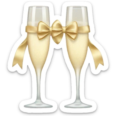 champagne glasses with bows sticker