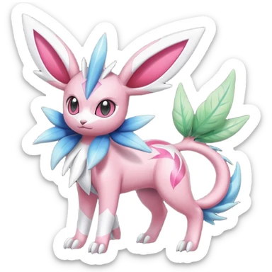 Sylveon-Palkia-Dialga-Shaymin-Meloetta-Celebi-Espeon-fusion-animal-Fakémon-creature  sticker