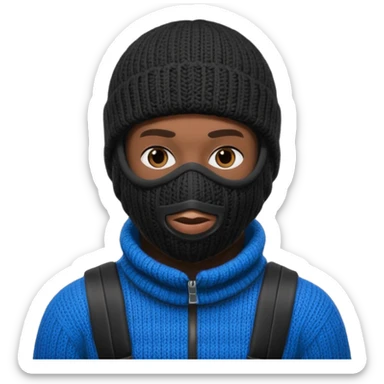 Black man in full ski mask sticker