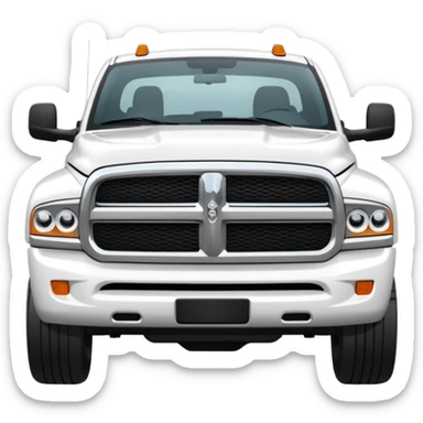 White dodge pickup truck sticker