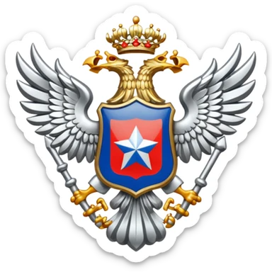 russia sport silver crest sticker