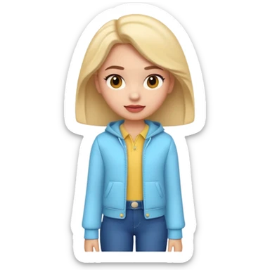 A 3D emoji with a Disney style that the depicts a person who is learning to become a fashionista as her highchool extended profile. She is young in a highschool age. sticker