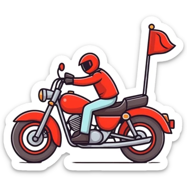 A red motorcycle sticker