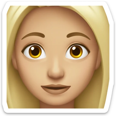 blonde girl with brown eyes on new years sticker