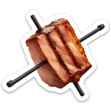 Roasted meat on a iron skewer sticker