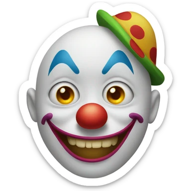 Creepy clown smile sticker