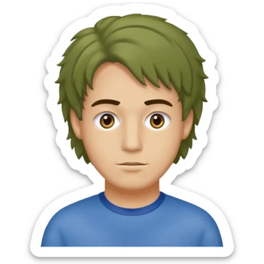 un professeur  homme métisse au cheveux mi long bouclés avec des yeux bleus d'arts plastiques  sticker