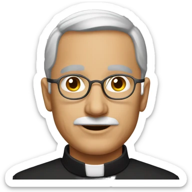 middle-aged catholic priest sticker