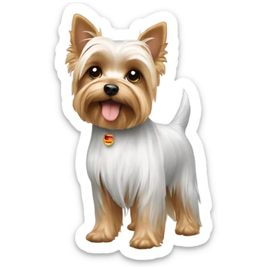 White yorkie shopping online  sticker
