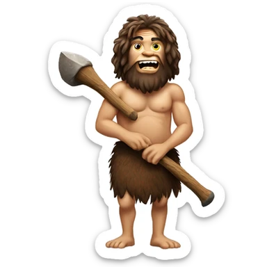 funny caveman with club sticker