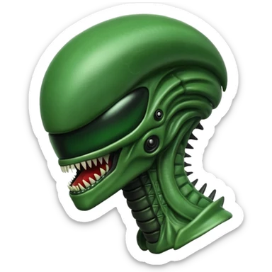 green xenomorph from movie alien sticker