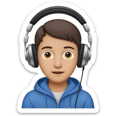 Person listening to music using headphones sticker