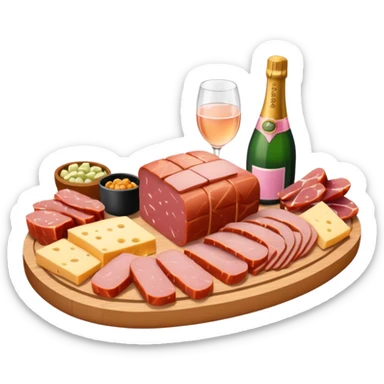 pink champagne and spam charcuterie board sticker