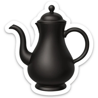 It’s got that round, bulbous base at the bottom, a curved handle on one side, and a slender neck that flares out a bit at the top. It’s all black, really smooth, and has that traditional Ethiopian coffee pot vibe sticker