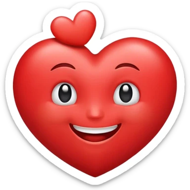 Heart with grinning face sticker