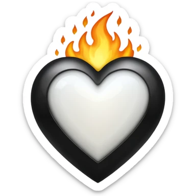 ❤️‍🔥 .. make the red heart white and flame to black. The structure should be as it is sticker