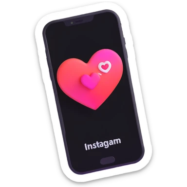 phone with an Instagram-like heart notification popping out sticker