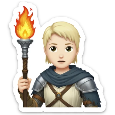 Dark souls holding a torch in hand sticker