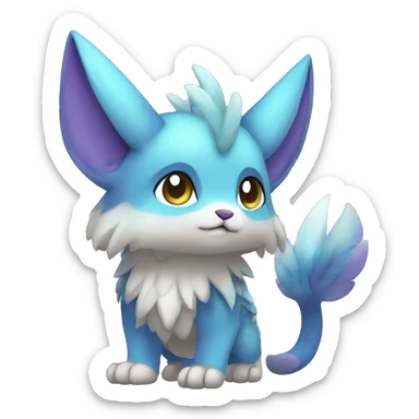 Cute cool shiny fantasy animal hybrid Fakemon full body sticker