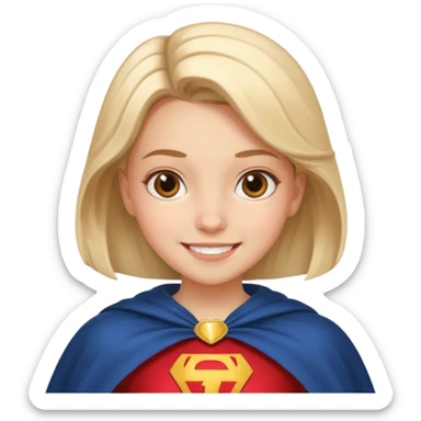 make ma an emoji of a 'fearless" girl with a cape sticker
