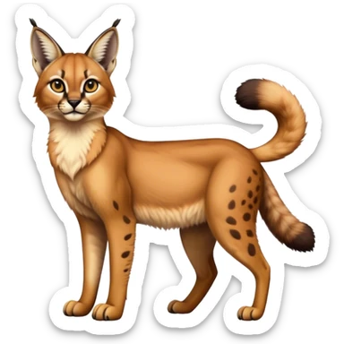 Epic Cute Dark Warm Caracal-Bobcat-Serval full body sticker