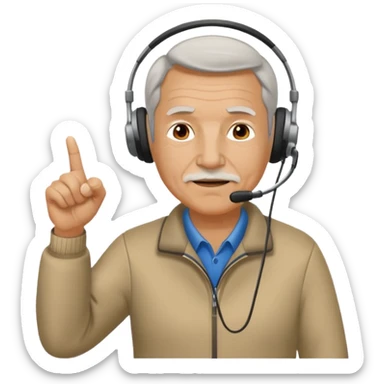 An older coach pacing along the sideline, pointing decisively. sticker