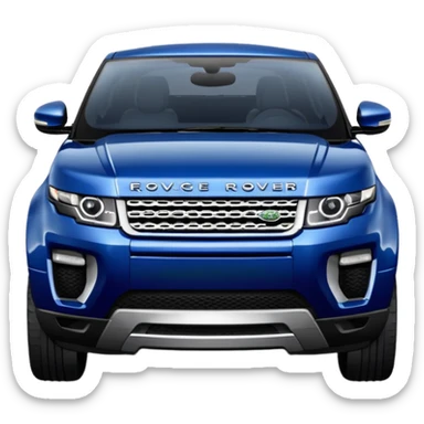 Range Rover Evoque front  view dark blue color  sticker