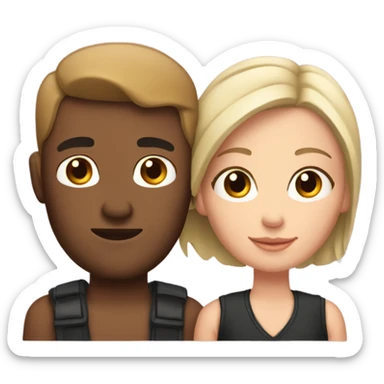 white couple but the man has arm tattoos sticker