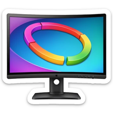 Create a curved monitor with multiplayer game on the screen sticker