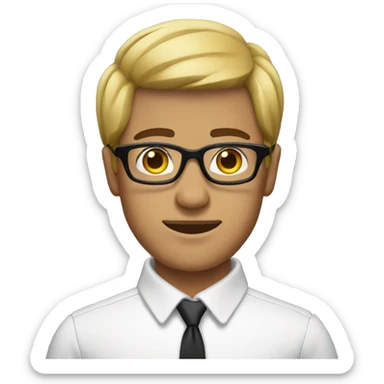 young man tanned whit black hair straight whit glasses sticker