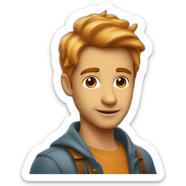 un beau gosse au couleur caramel avec des cheveux crépus sticker