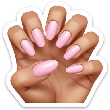 light pink duck shaped nails on tan skin sticker