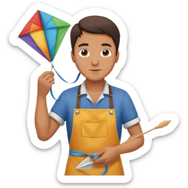 Kite Maker, making a kite pose. sticker