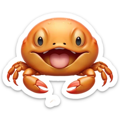 Cinematic Cute Yawning Baby Crab Portrait Emoji, Head tilted slightly with a dramatic, wide-open yawn, showcasing a petite, delicately armored body with gently drooping antennae and sleepy, half-closed eyes, Simplified yet irresistibly adorable features, highly detailed, glowing with a soft, cozy coastal glow, high shine, relaxed yet expressive, stylized with a dash of whimsical seaside charm, soft glowing outline, capturing the essence of a drowsy yet affectionate baby crab that appears ready to scuttle off for a nap! sticker