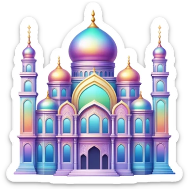 Epic divine legendary complex detailed iridescent gradients aesthetic-scenic building sticker