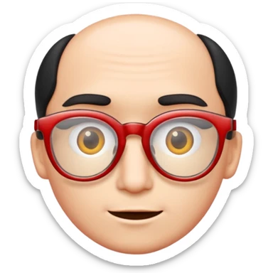 Red Glasses with subtle shine and curved frame edges. sticker