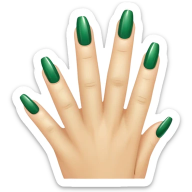 green fingernail, manicure sticker