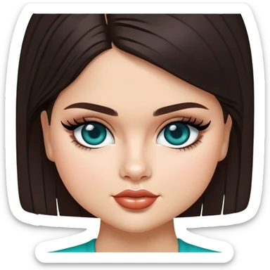 Selena Gomez with teal eyes, thick thighs sticker