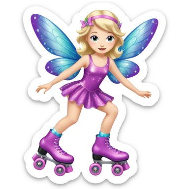 fairy on roller skates sticker