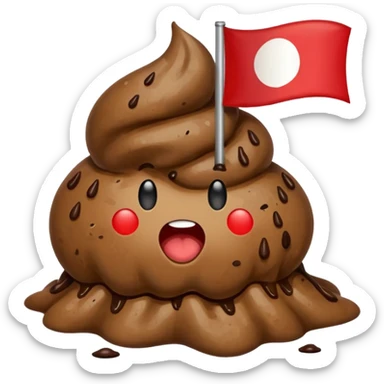 Make a Indonesian flag but there's poop inside the flag sticker