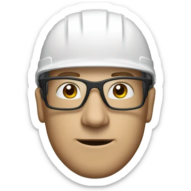 Caucasian man wearing helmet, glases and earplugs sticker