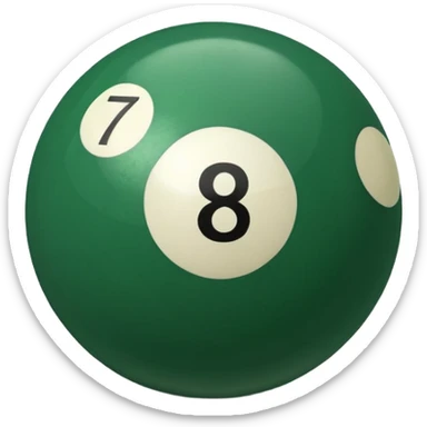 green billiard ball 7 number sticker