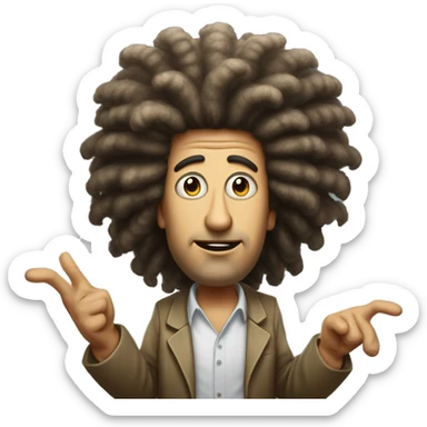 the ancient aliens guy with the big hair making a gesture that's like "what if it was aliens" sticker