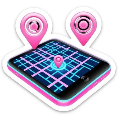 pink gps map lines sticker