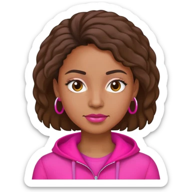 A mixed person who’s a baddie wearing all hot pink clothing  sticker