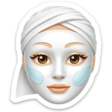 a white skincare beauty mask pack for face, without real person's face sticker