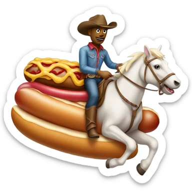 Cowboy riding a hotdog and besch sticker